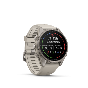 GARMIN Fenix 9, 43mm, Nebelgrau/Titan mit Silikon-Armband (010-04761-01)